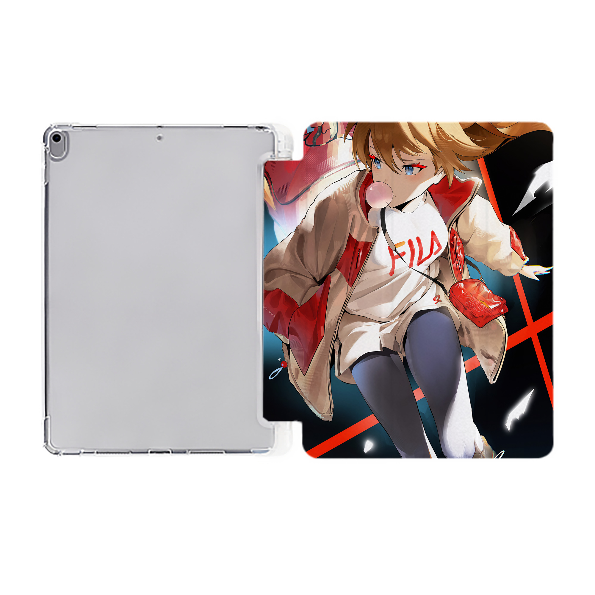 （画像用） EVA 新世紀エヴァンゲリオン IPad ケース ペン収納付き 三つ折りスタンド PUレザー×シリコン 対応機種9.5/10.5/10.9インチ